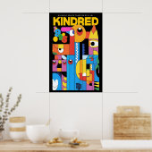Geometrische Abstracte Kunstprint Kindred Tentoons Poster (Keuken)