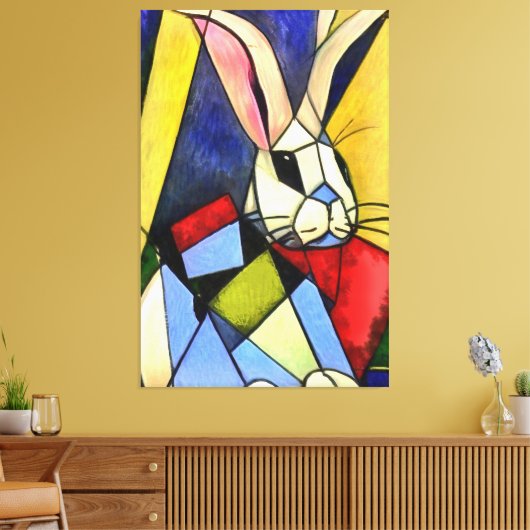 Geometrische Abstracte kunststijl met langvliegend Canvas Afdruk (Insitu (Woonkamer))