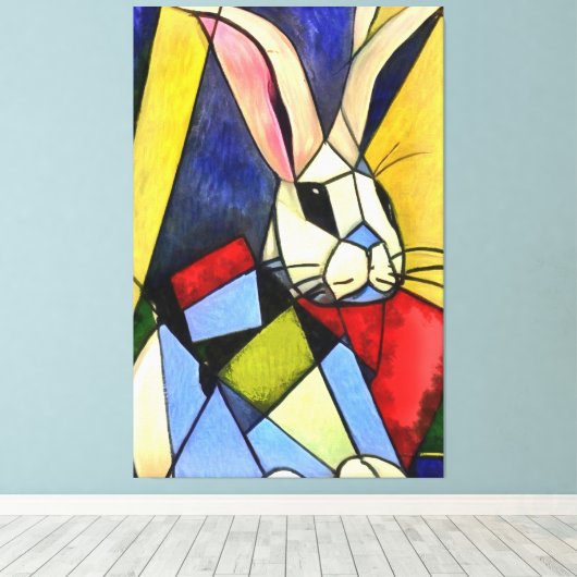 Geometrische Abstracte kunststijl met langvliegend Canvas Afdruk (Insitu (Houten vloer))