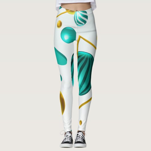Geometrische Abstracte Leggings van de 3D-sfeer (Voorkant)
