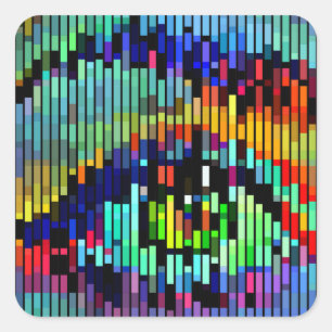 Geometrische Abstracte Lijnen bekijken Oorspronkel Vierkante Sticker