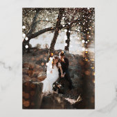 Geometrische Abstracte Lijst Gouden Trouw Folie Uitnodiging (Achterkant)