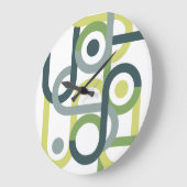 Geometrische abstracte middeleeuwse beige groene g grote klok (Hoek)