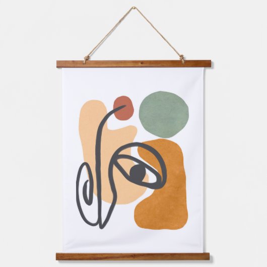 Geometrische abstracte minimale moderne pastel hangend wandkleed (Voorkant)