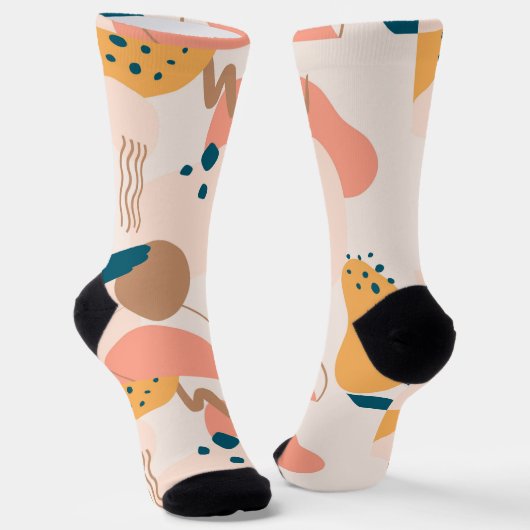 Geometrische abstracte minimale moderne pastelsokk sokken (Gebogen)