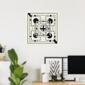 Geometrische Abstracte Moderne Kunst in Cream & Ei Poster (Thuiskantoor)