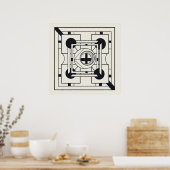 Geometrische Abstracte Moderne Kunst in Cream & Ei Poster (Keuken)