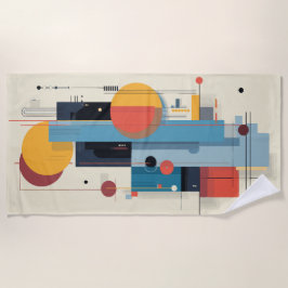 Geometrische Abstracte Moderne Kunstcompositie Strandlaken