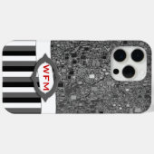 Geometrische Abstracte monogram zwarte witte strep Case-Mate iPhone Case (Achterkant (horizontaal))