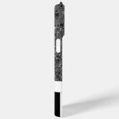 Geometrische Abstracte monogram zwarte witte strep Case-Mate iPhone Case (Achterkant / Rechts)