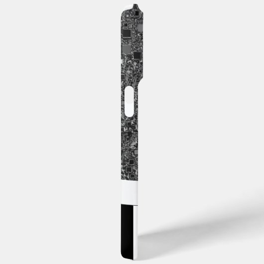 Geometrische Abstracte monogram zwarte witte strep Case-Mate iPhone Case (Achterkant / Rechts)