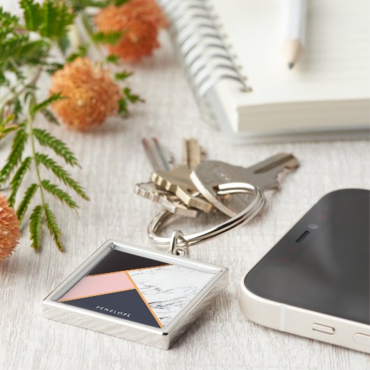 Geometrische Abstracte mozaïek Sleutelhanger (Zijkant)