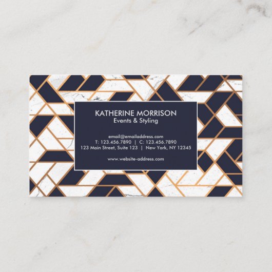 Geometrische Abstracte mozaïek Visitekaartje (Achterkant)