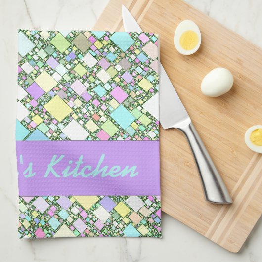 Geometrische Abstracte Multicolor pasta's Theedoek (Quarter Fold)