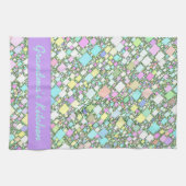 Geometrische Abstracte Multicolor pasta's Theedoek (Horizontaal)