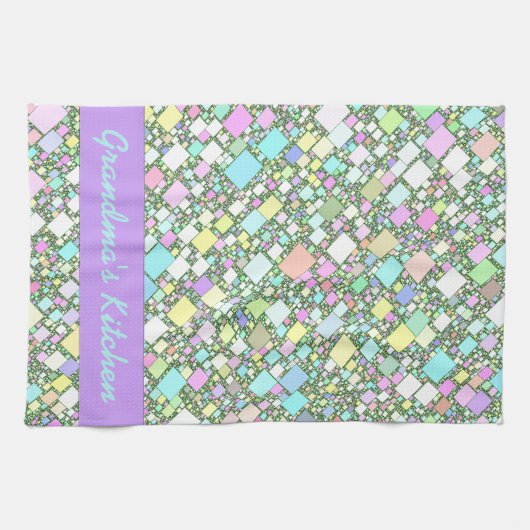 Geometrische Abstracte Multicolor pasta's Theedoek (Horizontaal)