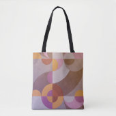 Geometrische abstracte omcirkels met oprolbare kle tote bag (Voorkant)