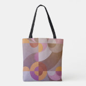 Geometrische abstracte omcirkels met oprolbare kle tote bag (Achterkant)