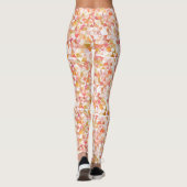 Geometrische Abstracte Patroon Leggings - Roze Sin (Achterkant)