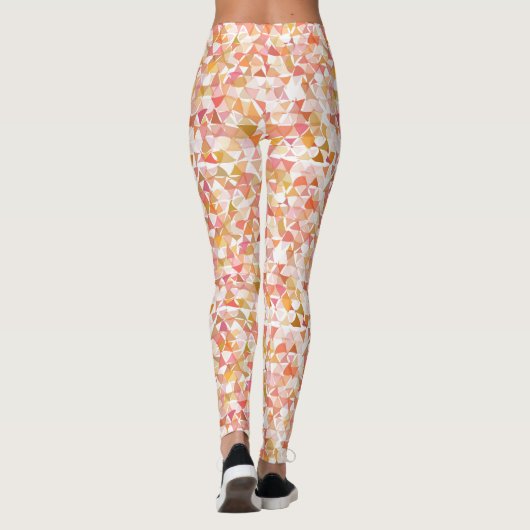 Geometrische Abstracte Patroon Leggings - Roze Sin (Achterkant)