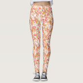 Geometrische Abstracte Patroon Leggings - Roze Sin (Voorkant)