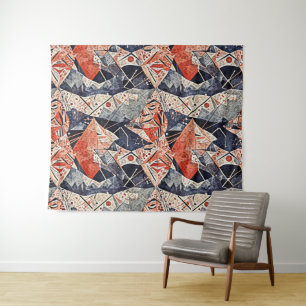 Geometrische abstracte patroonontwerp 2 wandkleed