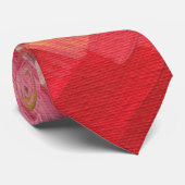 Geometrische Abstracte Penselen Rood, Roze & Goud Stropdas (Opgerold)