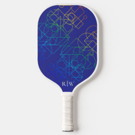 Geometrische Abstracte regenboogkleur Paarse achte Pickleball Paddle