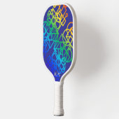 Geometrische Abstracte regenboogkleur Paarse achte Pickleball Paddle (Links)
