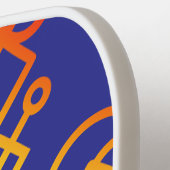 Geometrische Abstracte regenboogkleur Paarse achte Pickleball Paddle (Links Detail)