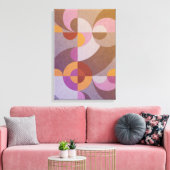 Geometrische abstracte retrorecirkels Kleurig patr Canvas Afdruk (Insitu (Woonkamer))