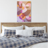 Geometrische abstracte retrorecirkels Kleurig patr Canvas Afdruk (Insitu (Slaapkamer))