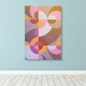 Geometrische abstracte retrorecirkels Kleurig patr Canvas Afdruk (Insitu (Houten vloer))