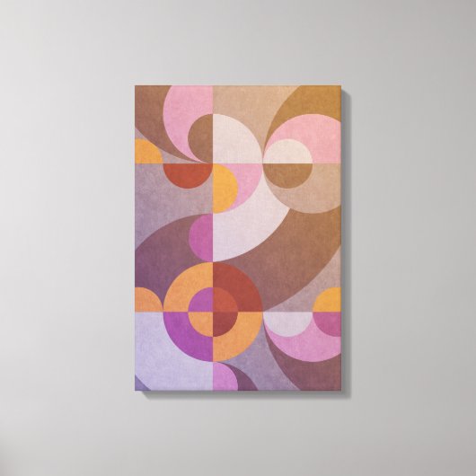 Geometrische abstracte retrorecirkels Kleurig patr Canvas Afdruk (Voorkant)