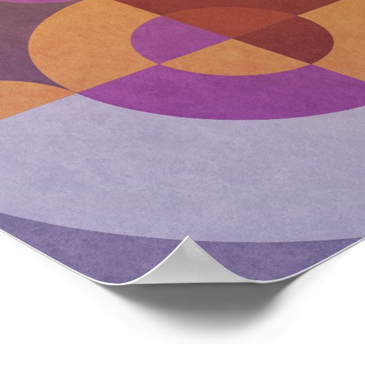 Geometrische abstracte retrorecirkels Kleurig patr Poster (Hoek)