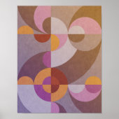 Geometrische abstracte retrorecirkels Kleurig patr Poster (Voorkant)