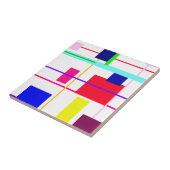 Geometrische Abstracte rode vierkant Tegeltje (Zijkant)