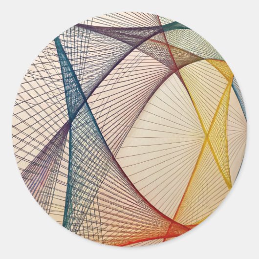 geometrische Abstracte ronde Sticker (Voorkant)