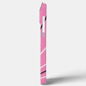 Geometrische Abstracte roze zwarte witte monogram Case-Mate iPhone Case (Achterkant / Links)