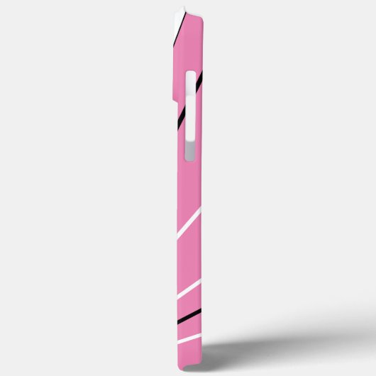 Geometrische Abstracte roze zwarte witte monogram Case-Mate iPhone Case (Achterkant / Links)