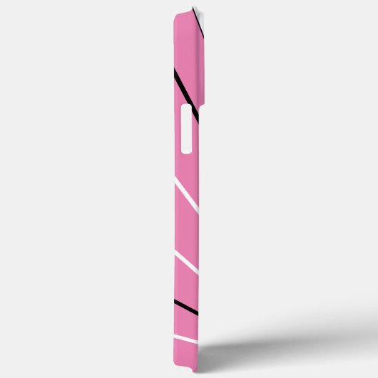 Geometrische Abstracte roze zwarte witte monogram Case-Mate iPhone Case (Achterkant / Rechts)