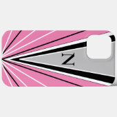 Geometrische Abstracte roze zwarte witte monogram Case-Mate iPhone Case (Achterkant (horizontaal))