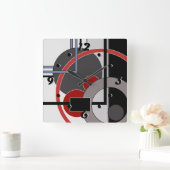 Geometrische abstracte schildergeometrie voor zwar vierkante klok (Huis)