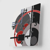 Geometrische abstracte schildergeometrie voor zwar vierkante klok (Hoek)