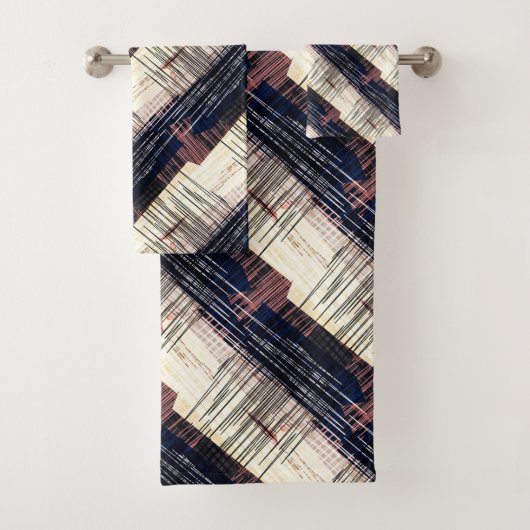 Geometrische abstracte strippen bad handdoek (Insitu)