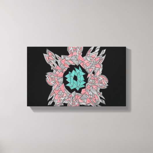 Geometrische Abstracte Stroom Canvas Afdruk (Voorkant)