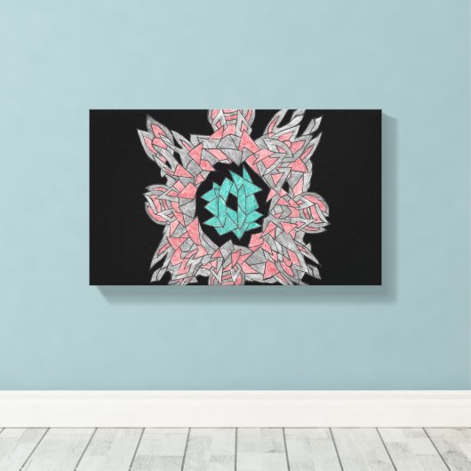 Geometrische Abstracte Stroom Canvas Afdruk (Insitu (Houten vloer))