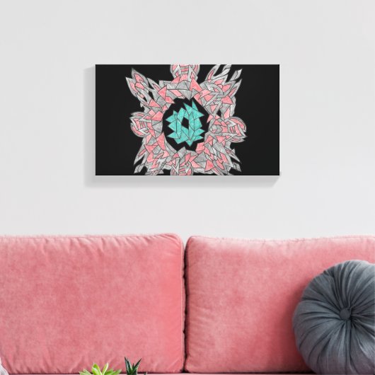 Geometrische Abstracte Stroom Canvas Afdruk (Insitu (Woonkamer))