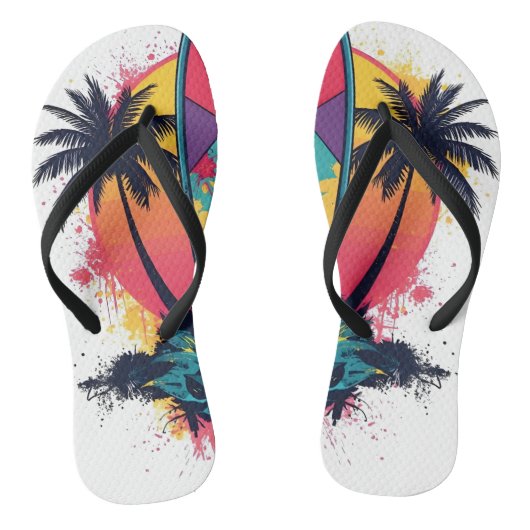 Geometrische Abstracte Surf Kunst Slippers - Kleur Teenslippers (Voetbed)