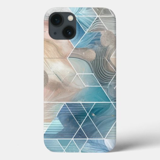 Geometrische Abstracte telefoonhoes – Blue & Neutr Case-Mate iPhone Case (Achterkant)
